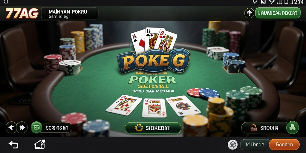 Tampilan antarmuka Poker yang menarik pada 77AG.