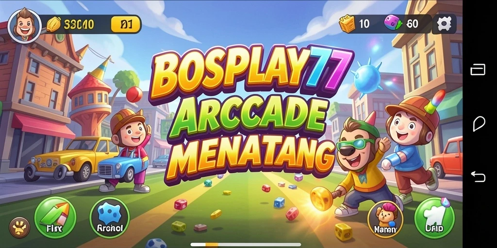 Tampilan antarmuka BOSPLAY77 yang menarik dan intuitif dalam permainan Arcade.