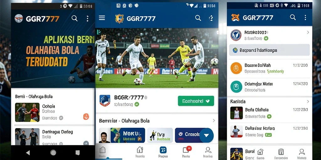 Antarmuka aplikasi GGR7777 dengan berita Olahraga Bola terbaru.