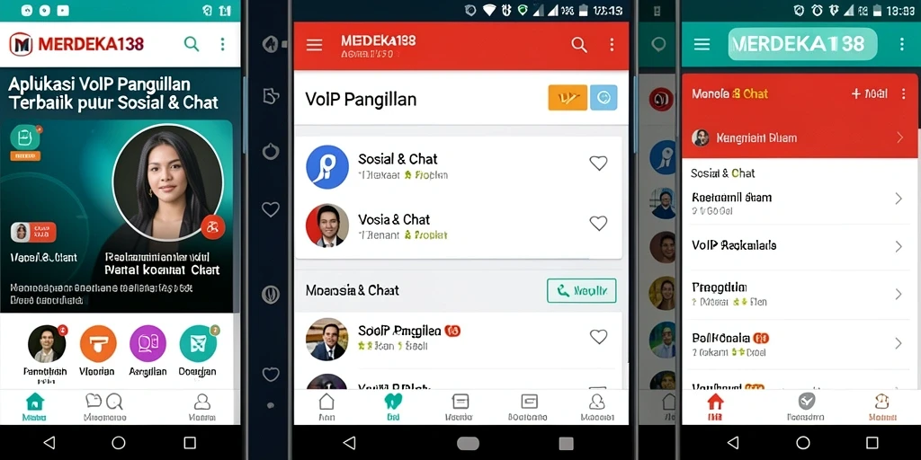 Tampilan antarmuka aplikasi MERDEKA138 untuk VoIP Panggilan yang modern dan intuitif.