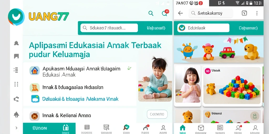 Tampilan antarmuka edukatif UANG77 yang menarik dan ramah anak.