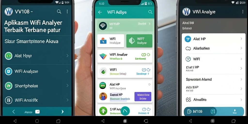 Antarmuka VW108 menunjukkan analisis jaringan WiFi dengan informasi lengkap.