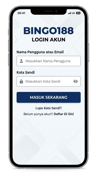 Tampilan halaman login bingo188
